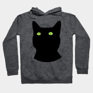 Black Cat with Green Eyes Hoodie